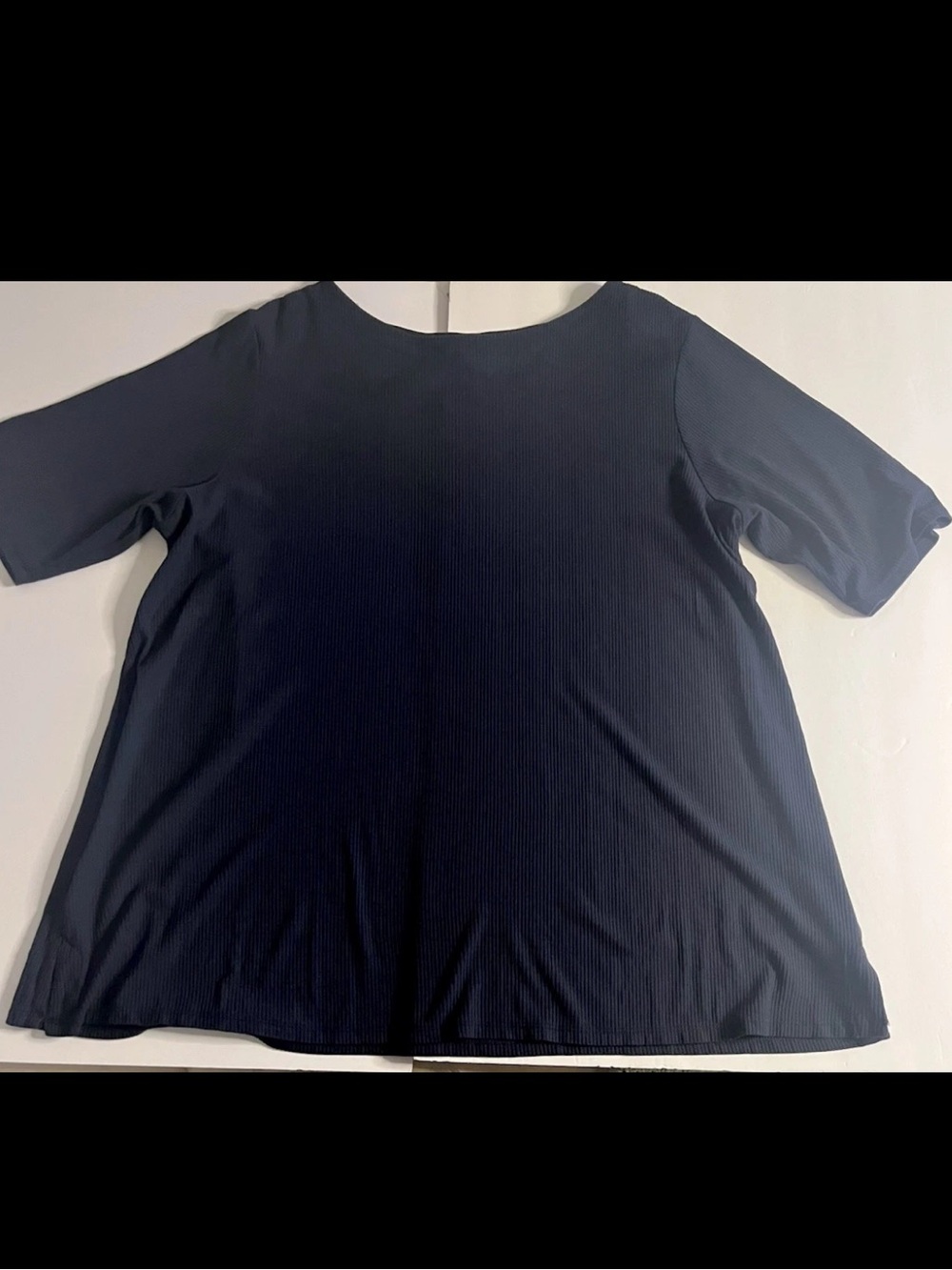 J. Jill Wherever Collection Navy Short Sleeve Ribbed Top Plus Size 2X